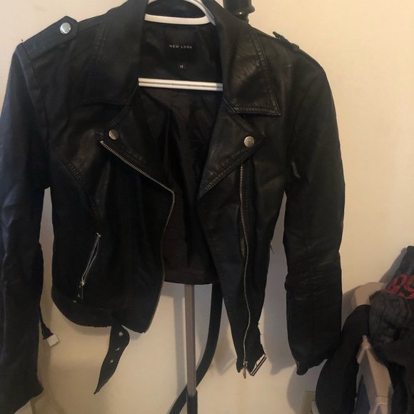 ASOS Black Biker Leather Jacket - Picture 1 of 6